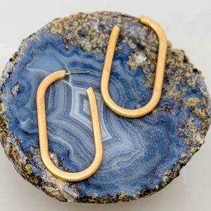 NWT Gold Oval Hoop Earrings